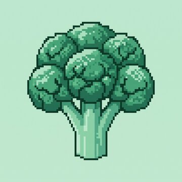  Pixel art broccoli illustration
