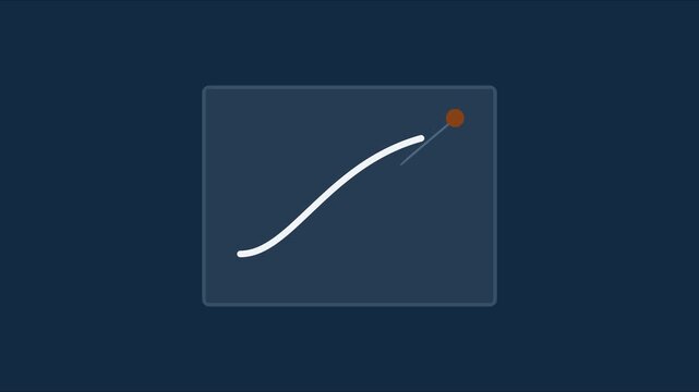 Minimalist abstract motion with smooth animation 4k white line path and floating red dot point