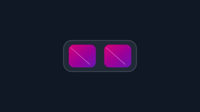Minimalist abstract motion with dual pink and purple gradient squares on dark animation 4k background