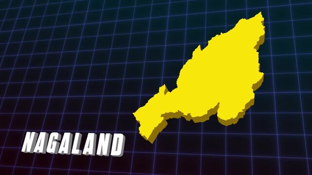 3D Animation Nagaland Kohima North East State Documentary Infographic Style Futuristic Map 4K Animation