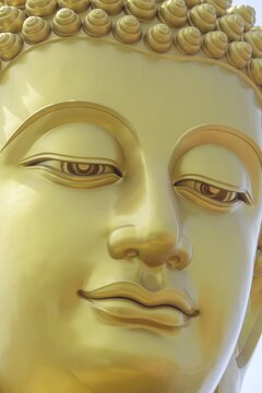 The 69-metre Buddha statue (Big Buddha Bangkok), in the lotus position, visible from afar across the khlongs, dedicated to Luang Pu Sodh Candasaro, Wat Paknam Phasi Charoen, Phasi Charoen district, Bangkok, Thailand