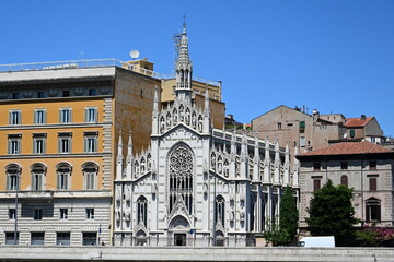 Fototapeta premium Sacro Cuore del Suffragio neo gothic church facade in Rome Italy