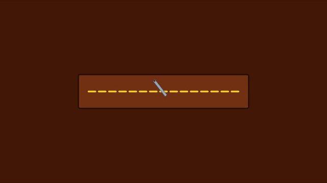 Minimalist loading bar animation with yellow dashed line on brown 4k background, for digital interface