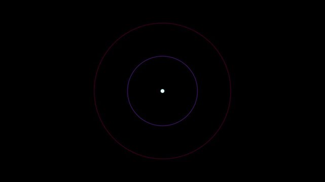 Minimalist neon pulsing circles abstract 4k background, animation with glowing, concentric rings