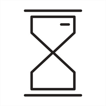 Minimalist outline icon of a classic hourglass representing time passing or loading status with waiting sign