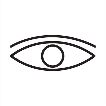 Minimalist open eye line art vector icon representing vision and sight with sight sign vector graphic human eye