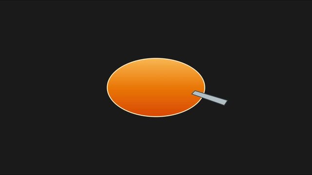 Minimalist orange circle loading animation with progress indicator on 4k black background, for ui