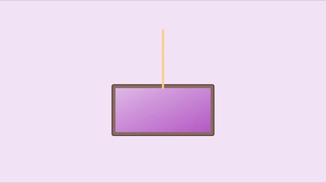 Minimalist purple hanging sign board animation for custom text and branding 4k