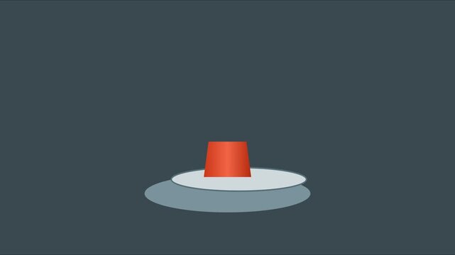 Minimalist red button on circular platform for emergency alert or activation concept animation 4k alarm