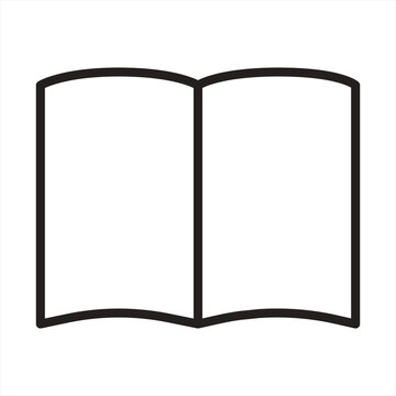 Open book outline vector icon representing reading and education with education sign library vector study outline