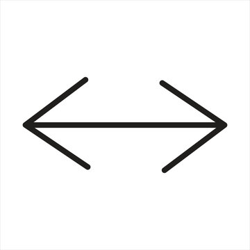 Horizontal double sided arrow line vector icon with direction icon directional arrow left right UI element web icon