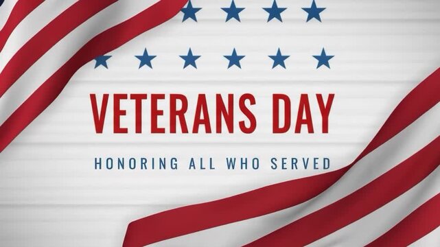 Veterans day honoring all who served with american flag