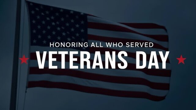 Veterans day honoring all who served with american flag