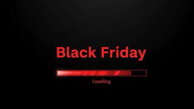 Black friday loading screen with red progress bar