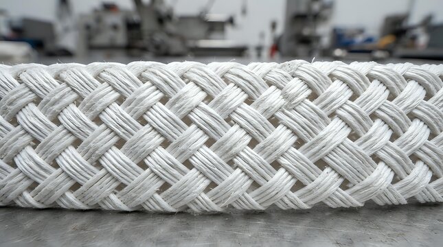 White woven rope texture with diagonal interlocking pattern