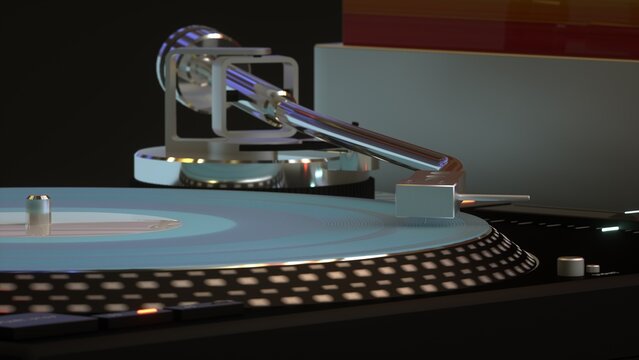 turntable with vinyl record