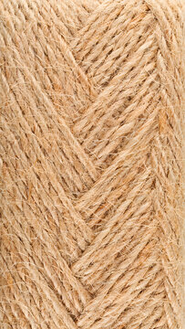Braided natural jute rope chevron vertical texture background