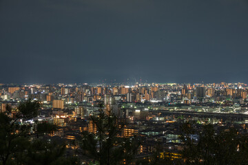 Fototapeta premium 日本の岡山県岡山市のとても美しい都市夜景