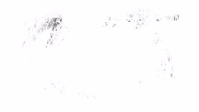Video transition with painting a black screen with white paint.
