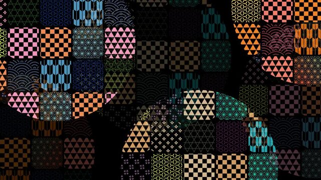 Geometric Patterns In Dark Mosaic Design 4K