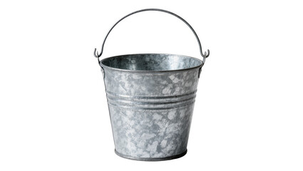 Galvanized metal bucket with wire handle, isolated on transparent background © Alexandra