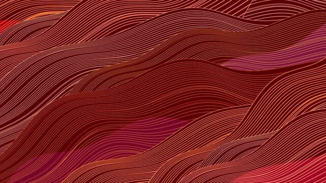 Abstract Red Wavy Grid Pattern 4K