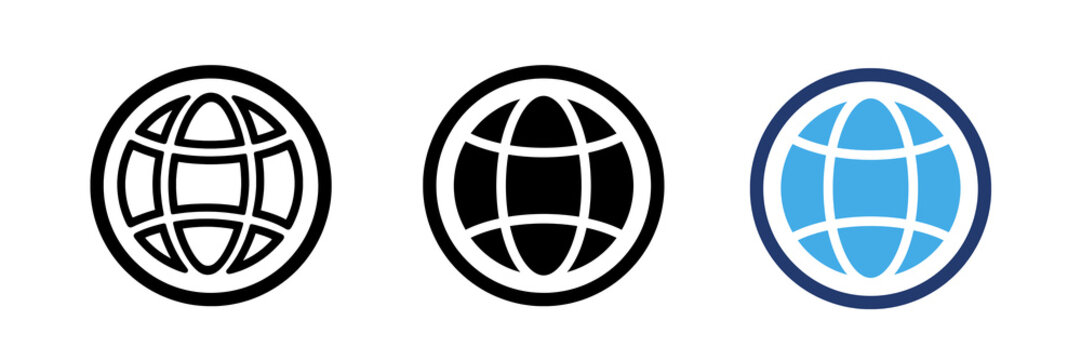 Web icons set, international communication vector illustration, worldwide business, global world, web, internet 