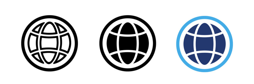 Web icons set, international communication vector illustration, worldwide business, global world, web, internet 