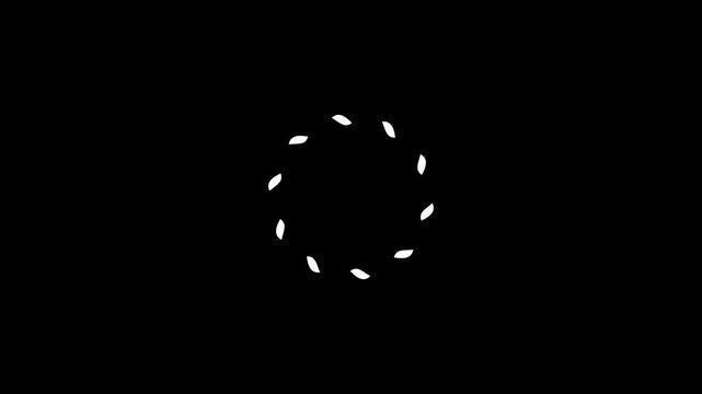 Abstract white dashed circular shape on a black background.