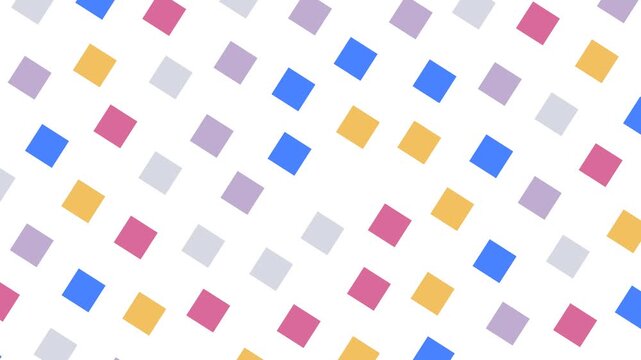 geometric pattern with colorful squares and diamonds on white background