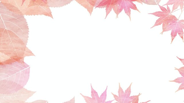 Soft Watercolor Autumn Leaf Frame 4K
