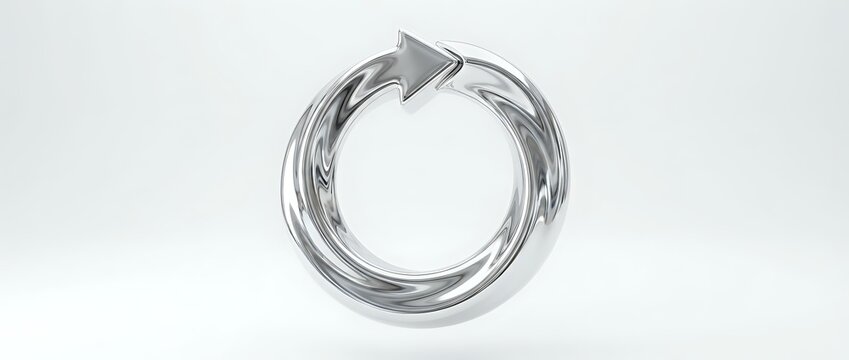 Circular arrow symbol forming continuous loop on white background
