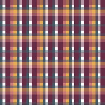 Retro Tartan Plaid Seamless Pattern in Burgundy and Mustard