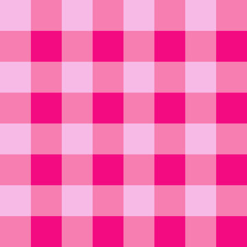 Pink seamless gingham pattern repeating background texture vector