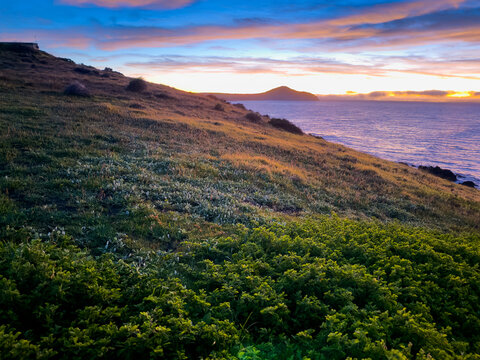 Beautiful sunrise landscape on the Fleurieu Peninsula in South Australia with vibrant colours