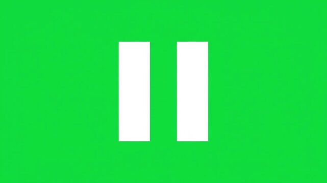 Glowing pause icon with abstract digital graphics on dark background