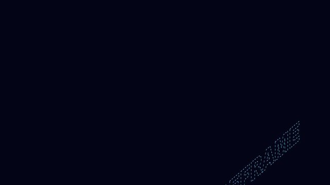Wireframe text animation on dark 4k background, for ui ux, and technology projects