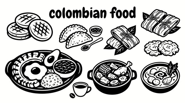 Colombian foods featuring arepas bandeja paisa empanadas sancocho ajiaco tamales patacones and traditional dishes cuisine restaurants food menus culinary tourism street food culture festivals