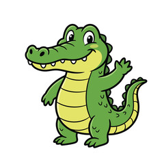 Fototapeta premium cute cartoon crocodile vector illustration 