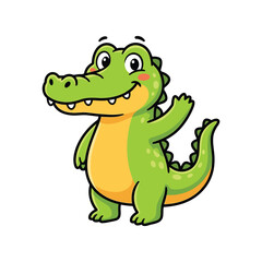 Fototapeta premium cute cartoon crocodile vector illustration 