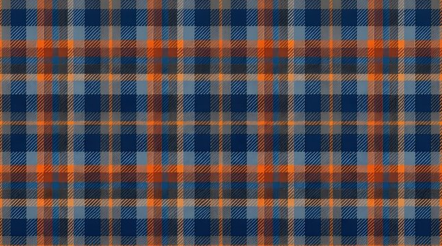 Seamless Plaid Tartan Pattern in Blue Gray and Orange for Textile Fashion and Decorative Apparel Design Background plaid pattern tartan pattern seamless plaid blue plaid orange plaid gray plaid