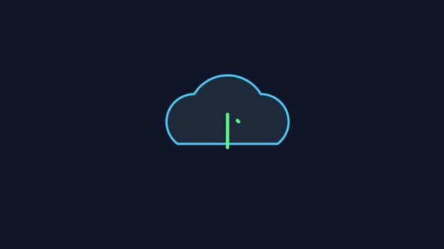 Cloud computing data upload animation: digital network syncing 4k