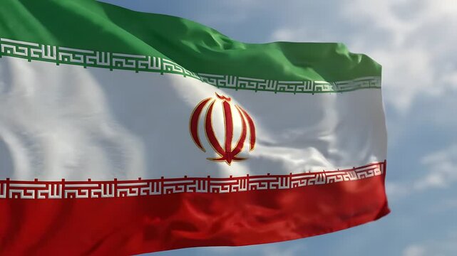 Waving Flag of Iran Cinematic Slow Motion Video