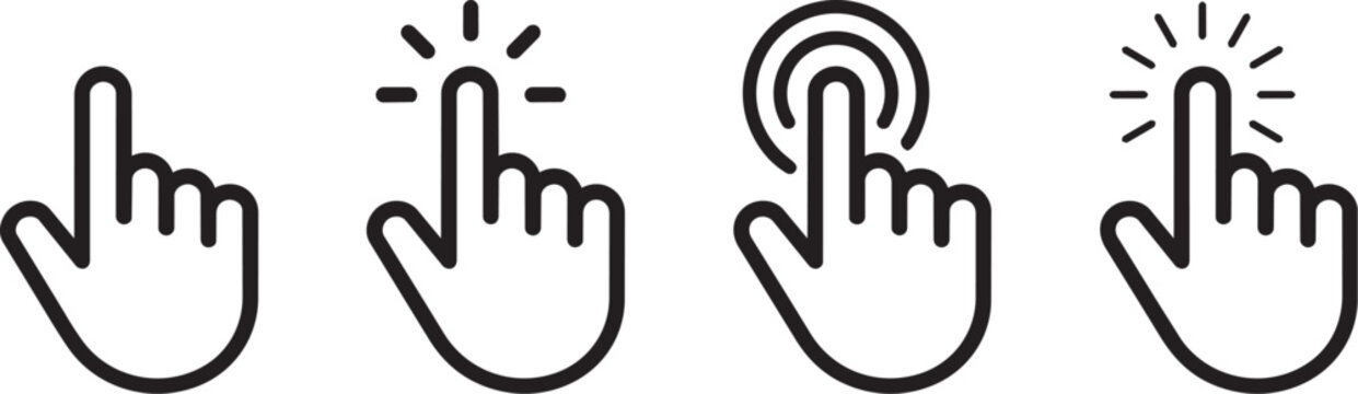  A set of four minimalist cursor icons