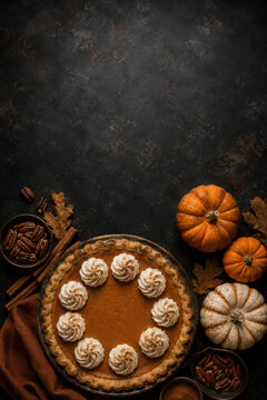 Pumpkin pie with whipped cream