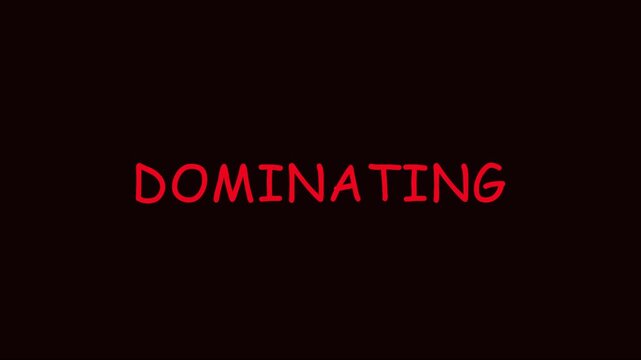 Dominating text animation on 4k black background, for bold digital, branding and dynamic, motion typography