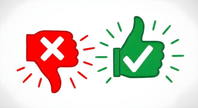 Thumbs down and thumbs up icons representing negative and positive feedback options.