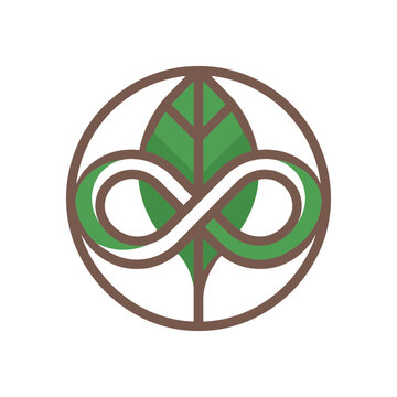 Eco friendly infinity green leaf circular logo symbol. SVG Editable. Vector Illustrations.