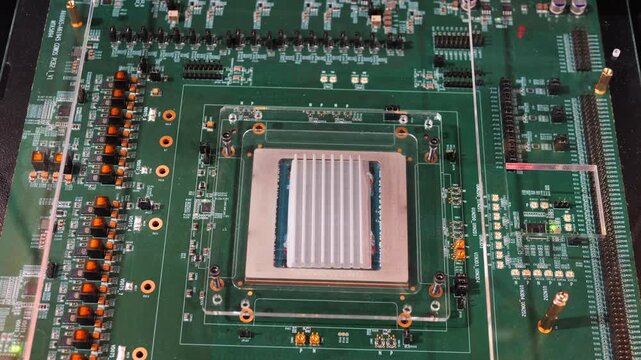 Big data gpu ai robot modern server center computer pc. Bitcoin and crypto mining farm. High tech server computers at work, data center modern supercomputer.