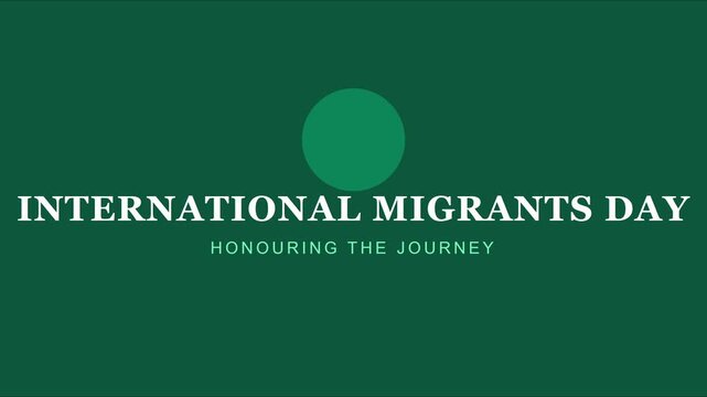 International migrants day honouring the journey motion title card for global awareness campaigns and social documentary projects animation 4k